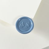 "Personalized Self Adhesive Wax Seal Stickers, Custom Color | Set of 10" - Wax Seals in blue by Self Stationery