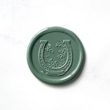 "Horseshoe in Sequoia Pack of 10" - Wax Seals in green by Abby Choi