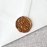"Antique Gold floral pattern 3D wax seal stickers | Set of 10" - Wax Seals in gold by Maria Ferrer G.