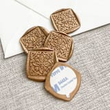 "Square tile self-adhesive wax seal in antique gold | Large | Set of 10" - Wax Seals in bronze by Maria Ferrer G.