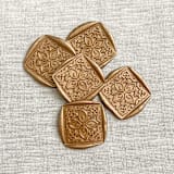 "Square tile self-adhesive wax seal in antique gold | Large | Set of 10" - Wax Seals in bronze by Maria Ferrer G.