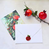 "Pomegranate with Dried Botanicals- Hand-crafted Wax Seals- Set of 25" - Wax Seals in red by Inkspiringletters