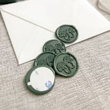 "Lemons self-adhesive wax seal in olive green | Set of 10" - Wax Seals in green by Maria Ferrer G.