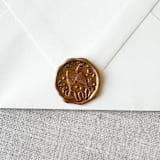 "Antique Gold celebration wax seal sticker - Champagne toast | Set of 10" - Wax Seals in gold by Maria Ferrer G.