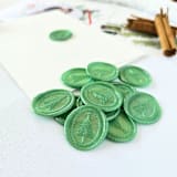 "Minimalist Xmas Tree- Limited Edition- Set of 12 Hand-crafted Wax Seals" - Wax Seals in green by Inkspiringletters