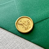 "Classic Gold Christmas reindeer wax seal sticker | Set of 10" - Wax Seals in gold by Orchid Studio