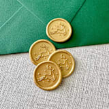 "Classic Gold Christmas reindeer wax seal sticker | Set of 10" - Wax Seals in gold by Orchid Studio
