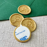 "Classic Gold Christmas reindeer wax seal sticker | Set of 10" - Wax Seals in gold by Orchid Studio
