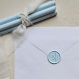 "Customizable Color "M" Monogrammed Self-adhesive Wax Seals, Set of 5" - Wax Seals in multicolorassorted-colors by MC silverlinings