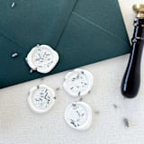 "Lavender Floral Wreath Self-adhesive Wax Seal | Set Of 6" - Wax Seals in white by Eva Friesen