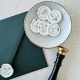 "Lavender Floral Wreath Self-adhesive Wax Seal | Set Of 6" - Wax Seals in white by Eva Friesen