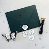 "Lavender Floral Wreath Self-adhesive Wax Seal | Set Of 6" - Wax Seals in white by Eva Friesen