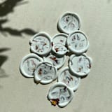 "Dried Wild Flower Wax Seal Stickers Pack of 10" - Wax Seals in white by Eva Tadros