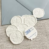 "Roses self-adhesive wax seal in white | Set of 10" - Wax Seals in white by Maria Ferrer G.