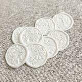 "Roses self-adhesive wax seal in white | Set of 10" - Wax Seals in white by Maria Ferrer G.