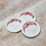 "Custom Pink Bougainvillea Script Monogram Wax Seals | Set of 25" - Wax Seals in multicolor by Clove and Cedar Design