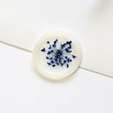 "Queen Anne's Lace- Blue Dried and Pressed Florals on Vellum- Customizable Shape- Set of 25 Wax Seals" - Wax Seals in multicolor by Inkspiringletters