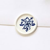 "Queen Anne's Lace- Blue Dried and Pressed Florals on White - Customizable Shape- Set of 25 Wax Seals" - Wax Seals in multicolor by Inkspiringletters