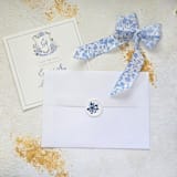 "Queen Anne's Lace- Blue Dried and Pressed Florals on White - Customizable Shape- Set of 25 Wax Seals" - Wax Seals in multicolor by Inkspiringletters