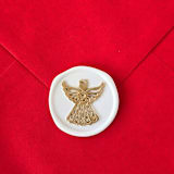 "Angel Topper- Gilded White- Set of 12 Hand-crafted Wax Seals" - Wax Seals in multicolor by Inkspiringletters