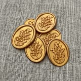 "Lily of the valley oval wax seal stickers in yellow gold | Set of 10" - Wax Seals in gold by Orchid Studio