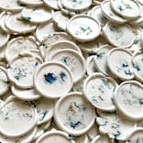"Dried Hydrangea Wax Seal Stickers Pack of 10" - Wax Seals in white by Eva Tadros
