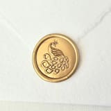 "Graceful Peacock - Customizable Color- Set of 25 Hand-crafted Wax Seals" - Wax Seals in multicolor by Inkspiringletters