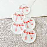 "Red Watercolor Bow wax seal sticker | Set of 10" - Wax Seals in red by Maria Ferrer G.