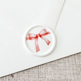 "Red Watercolor Bow wax seal sticker | Set of 10" - Wax Seals in red by Maria Ferrer G.