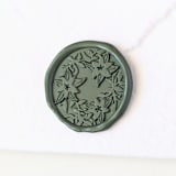 "Poinsettia Wreath- Customizable Color- Set of 25  Hand-crafted Wax Seals" - Wax Seals in green by Inkspiringletters