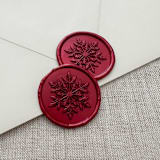 "Metallic Red Christmas Snowflake wax seal sticker | Set of 10" - Wax Seals in red by Maria Ferrer G.