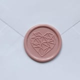 "Customizable Color Geometric Heart Self-adhesive Wax Seals, Set of 5" - Wax Seals in multicolorassorted-colors by MC silverlinings