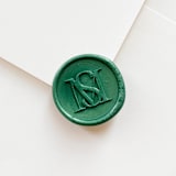 "Custom Wax Seal Stickers with Intertwined Monogram for Envelopes & Vellum Jackets, Handmade | Set of 10" - Wax Seals in green by Self Stationery