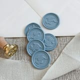 "Dusty blue graduation wax seal stickers | Set of 10" - Wax Seals in blue by Maria Ferrer G.