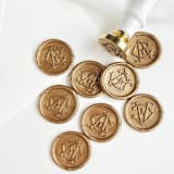 "Personalized Monogram Wax Seal Sticker, Custom Color & Initials, Self-Adhesive, Set of 10" - Wax Seals in gold by Self Stationery