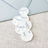 "Blue Watercolor Bow wax seal sticker | Set of 10" - Wax Seals in blue by Maria Ferrer G.