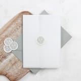 "Gray Floral Deer Christmas Wax Seals for Holiday Cards | Set of 25" - Wax Seals in gray by Clove and Cedar Design