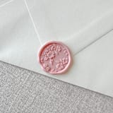 "Dusty Rose floral pattern 3D wax seal stickers | Set of 10" - Wax Seals in pink by Maria Ferrer G.