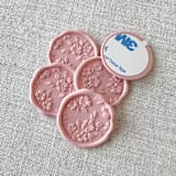 "Dusty Rose floral pattern 3D wax seal stickers | Set of 10" - Wax Seals in pink by Maria Ferrer G.