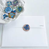 "Blue Hydrangea Wax Seal Mix Set | Pack of 10" - Wax Seals in blue by Caitlin Home