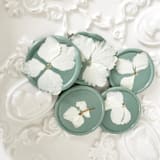 "White Hydrangea in Sage Wax Seal | Pack of 10" - Wax Seals in green by Caitlin Home