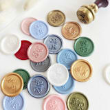 "Customizable Color, Hand-crafted Wax Seal Stickers | Set of 10" - Wax Seals in green by Self Stationery