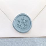 "Lily Wax Seal (50 Pack) Personalized" - Wax Seals in blue by Sterling Stripes