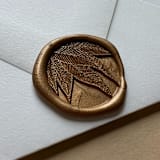 "Shady Palm Leaves in Antique Gold Pack of 10" - Wax Seals in gold by Eva Tadros