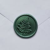 "Customizable Color Fern Self-adhesive Wax Seals, Set of 5" - Wax Seals in green by MC silverlinings