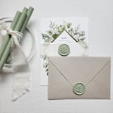 "Customizable Color Fern Self-adhesive Wax Seals, Set of 5" - Wax Seals in green by MC silverlinings