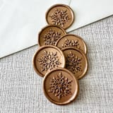 "Antique Gold Snowflake wax seal sticker | Set of 10" - Wax Seals in gold by Maria Ferrer G.