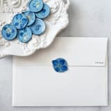 "Blue Hydrangea Wax Seal in Dusty Blue | Pack of 10" - Wax Seals in blue by Caitlin Home