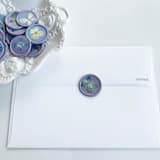 "Blue Hydrangea Wax Seal in Lilac | Pack of 10" - Wax Seals in blue by Caitlin Home