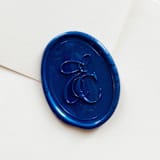 "Personalized Oval Wax Seal Stickers | Custom Intertwined Monogram | Set of 10" - Wax Seals in blue by Self Stationery